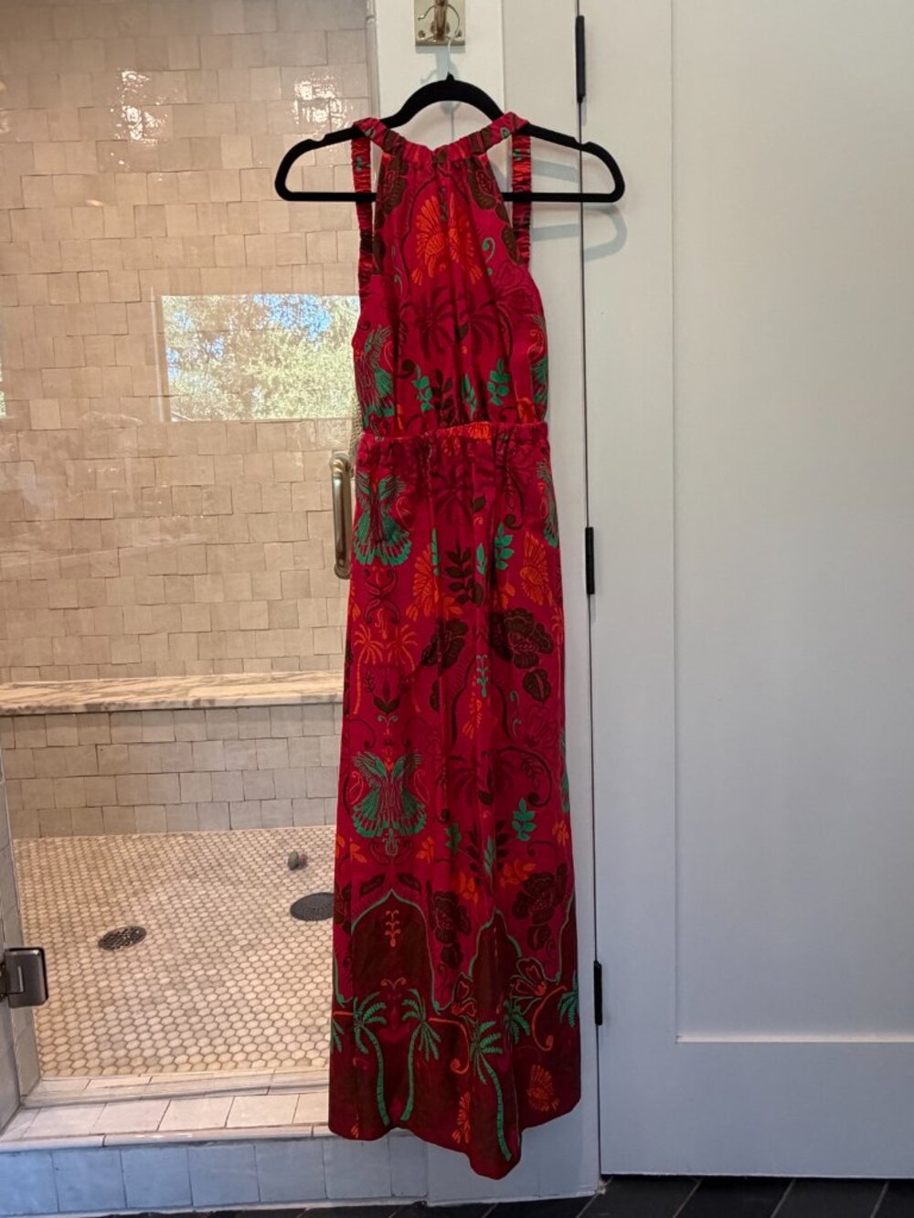 Cara Cara Colomba Sleeveless Open Tie-Back Maxi Dress Sanibel Pink - Size XS Lik